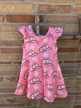 Pink Cowboy Hat Kids Dress
